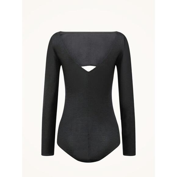 Wolford The Kimono Slit Bodysuit Sz M Black - Picture 1 of 6